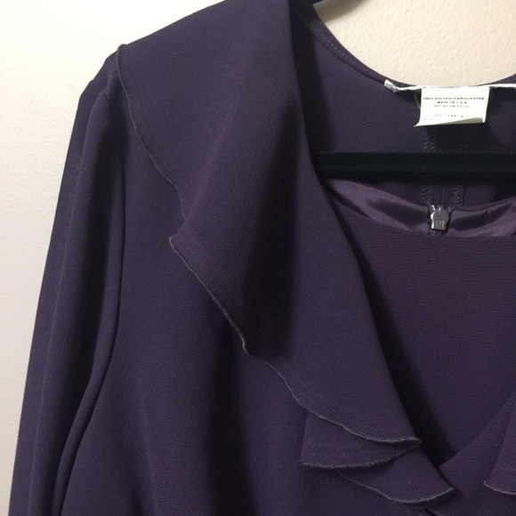 𝅺FORMAL 3/4 length plum dress and sheer jacket - Picture 11 of 11